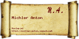 Michler Anton névjegykártya